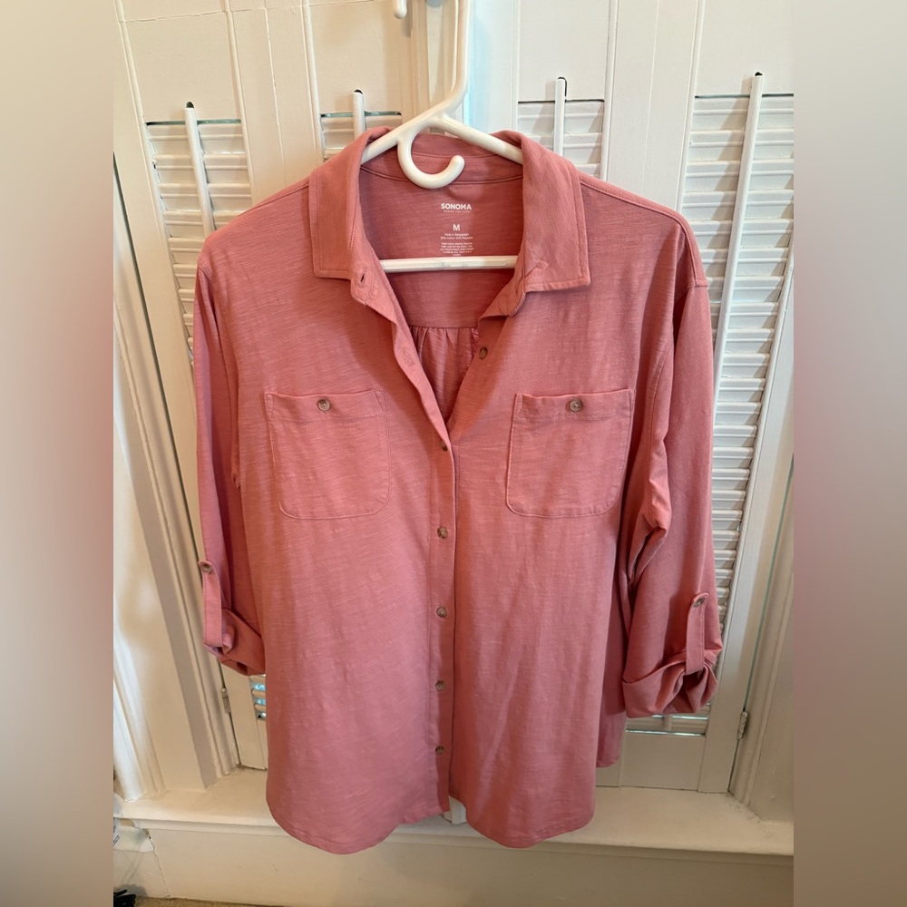Sonoma Woman’s Casual Rose Button-Down Shirt